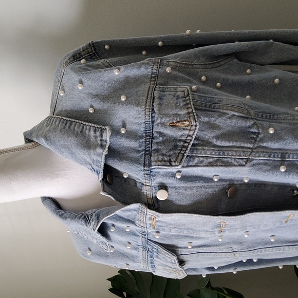 Baevely Pearl Embellished Denim Jacket - Picture 2 of 9
